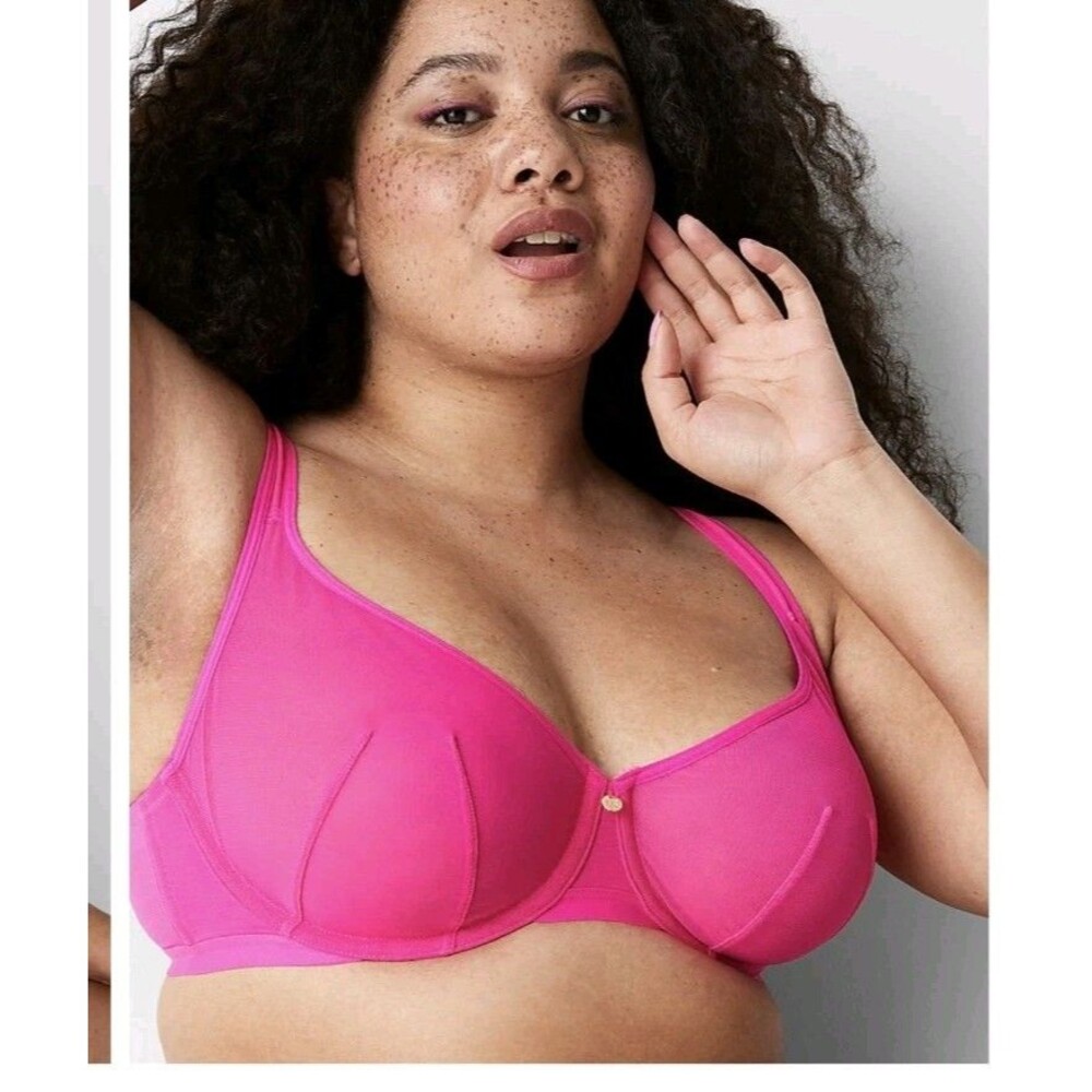 Cacique The Seriously Sexy Unlined T-Shirt Bra Size 44C Underwire Hot Pink